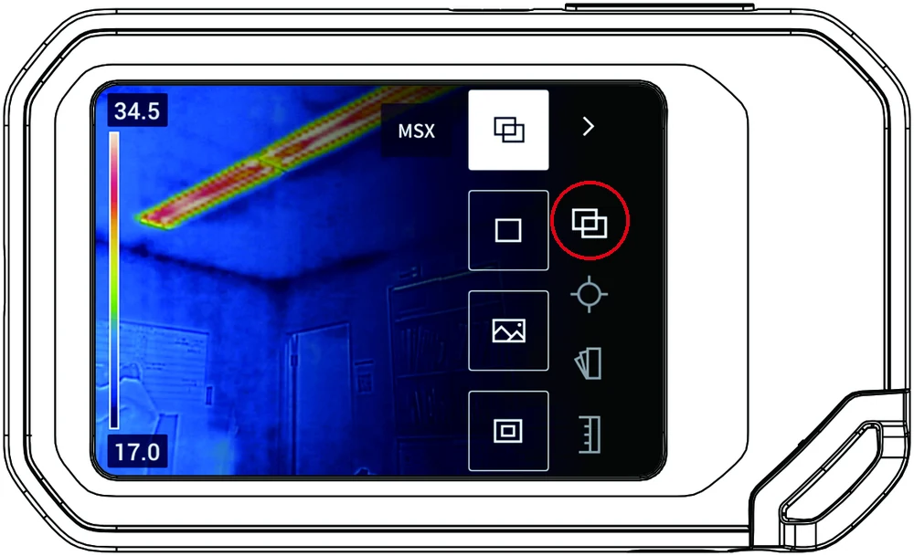 FLIR Cx5 イメージモードのメニュー画面