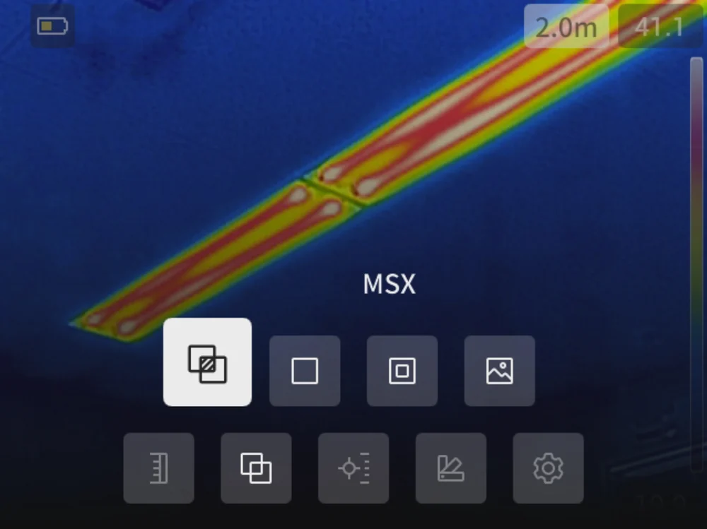 FLIR Ex Pro イメージモードのメニュー画面