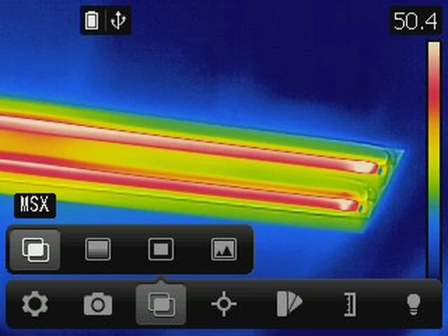 FLIR Ex0 イメージモードのメニュー画面