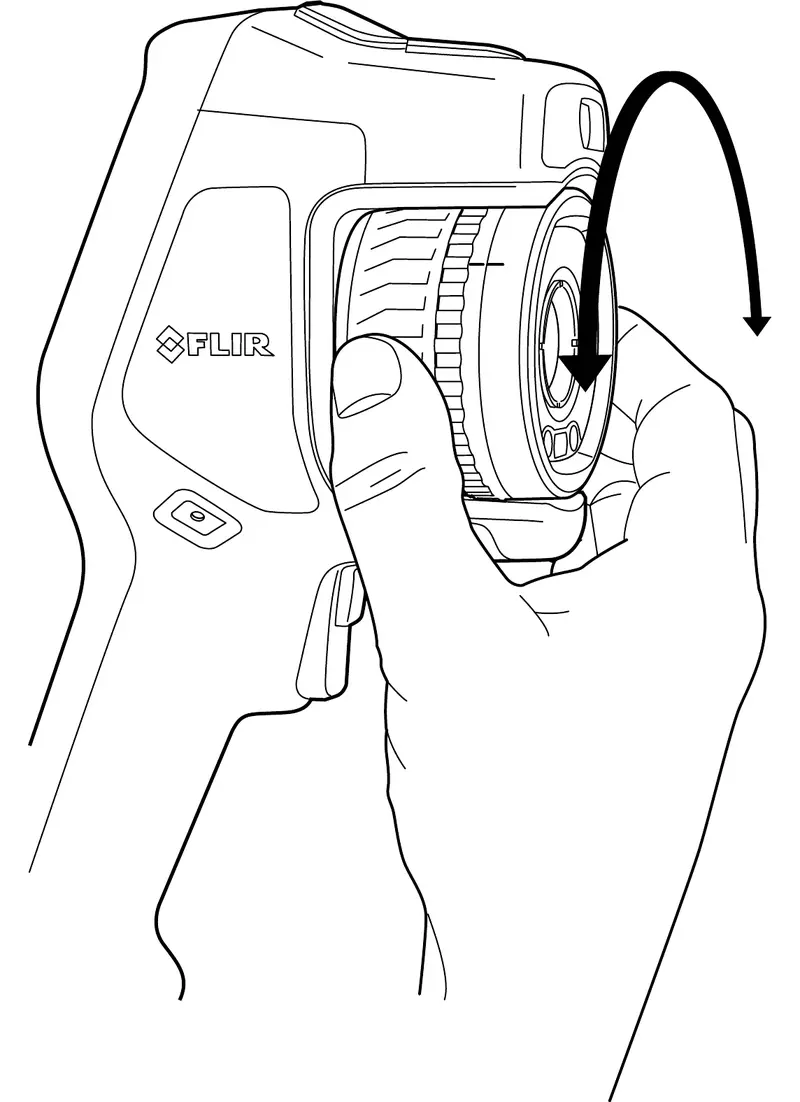 FLIR Exx フォーカスリングを回してピントを調整する
