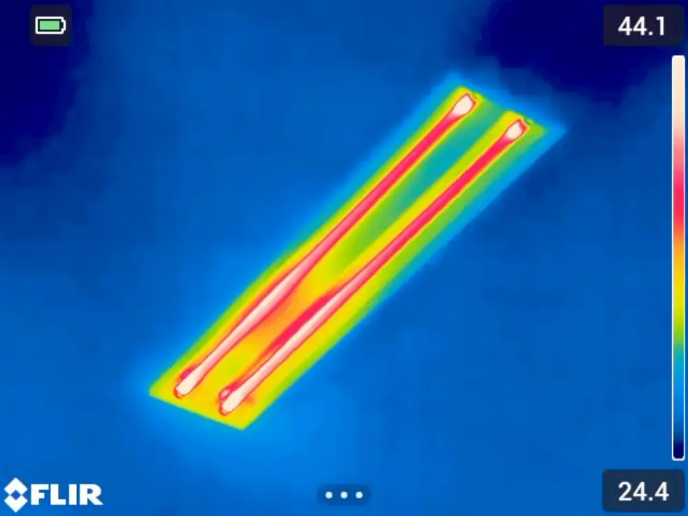 自動モードで撮影した熱画像