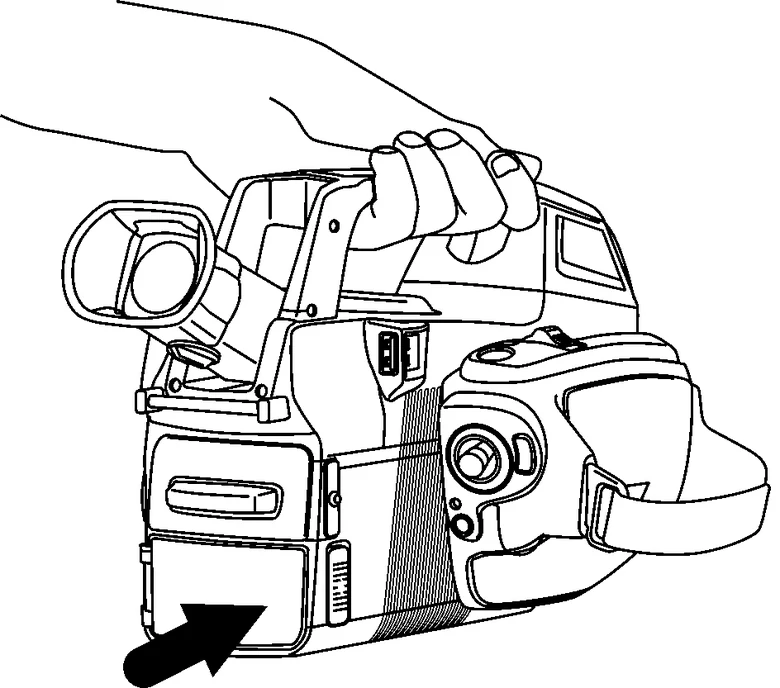 FLIR GF320 バッテリーを奥まで押し込む