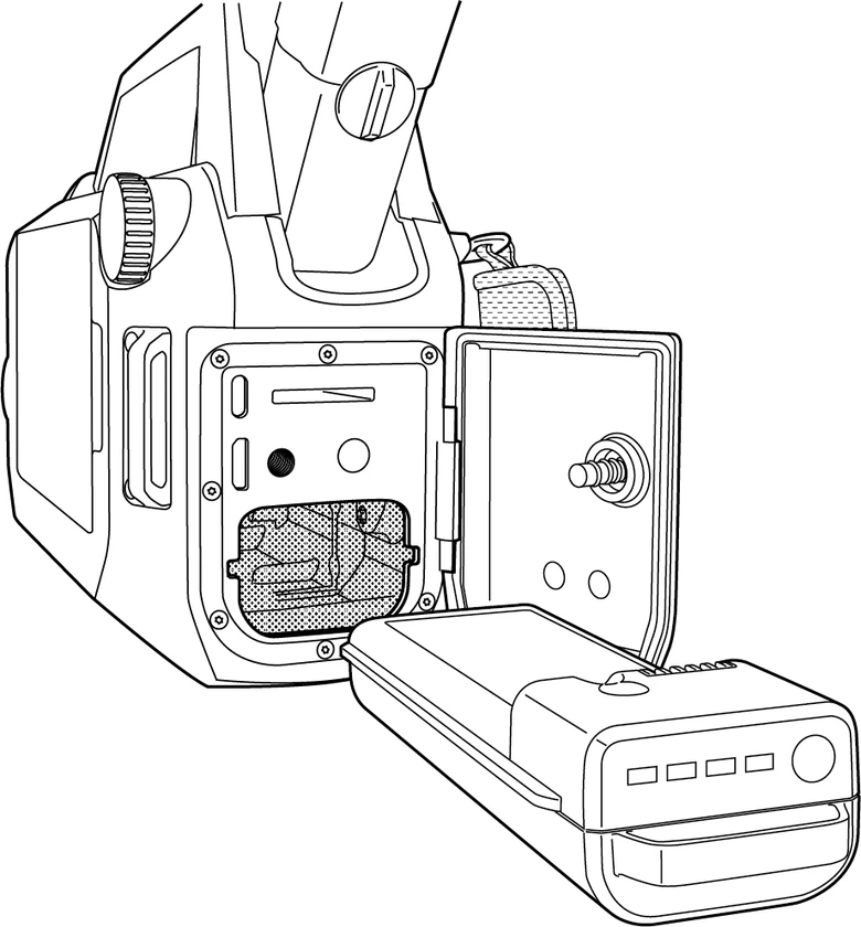 FLIR Gx320 バッテリーをバッテリーケースに装着する