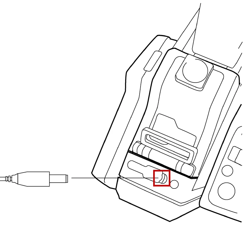FLIR SC6xx 簡易取扱説明書 電源コネクタの位置
