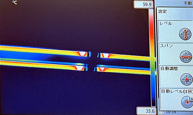 FLIR SC6xx レベルとスパンの調整画面