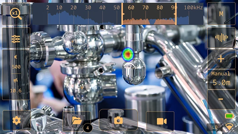 FLIR Si1-LD JP 簡易取扱説明書 圧縮空気の漏れを検出した画面