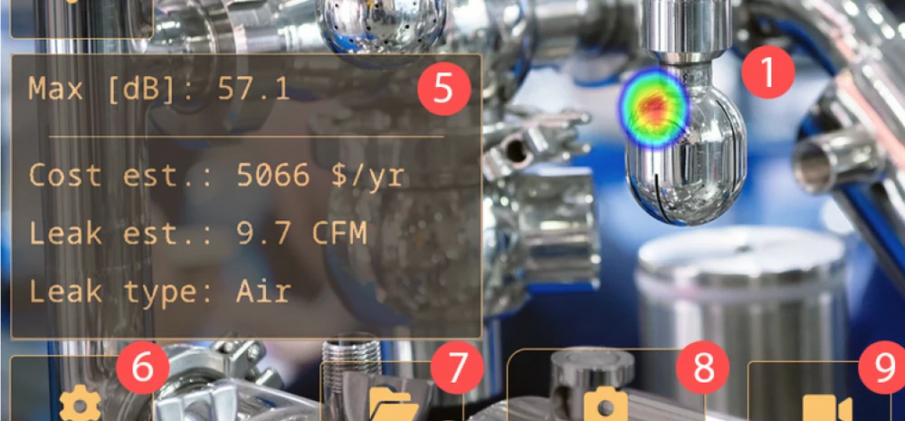 FLIR Si2 簡易取扱説明書 LDモードで漏れを検出した画面と解析結果