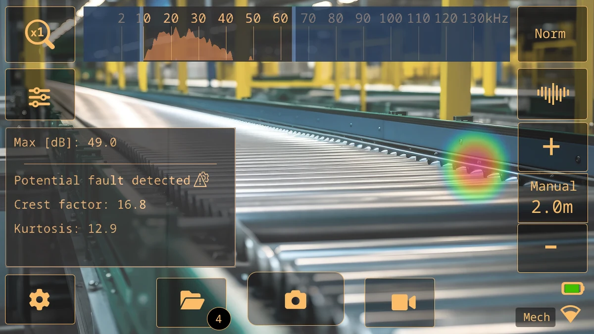 FLIR Si2 簡易取扱説明書 機械診断モードで不具合を検出した画面