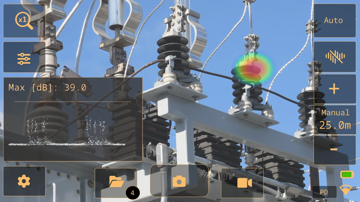 FLIR Si2 簡易取扱説明書 PDモードで部分放電を検出した画面