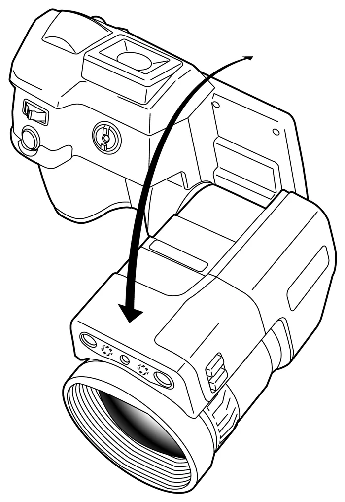 FLIR T1xxx レンズ部を上下に動かして角度を調整する
