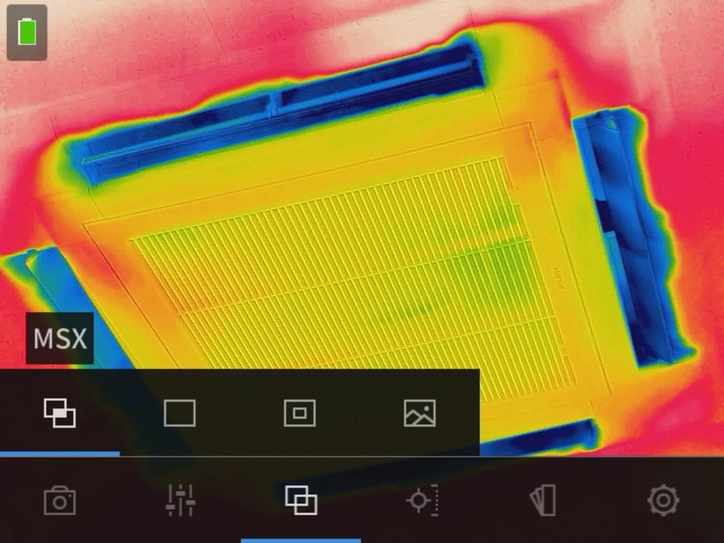 FLIR T1xxx イメージモードのメニュー画面