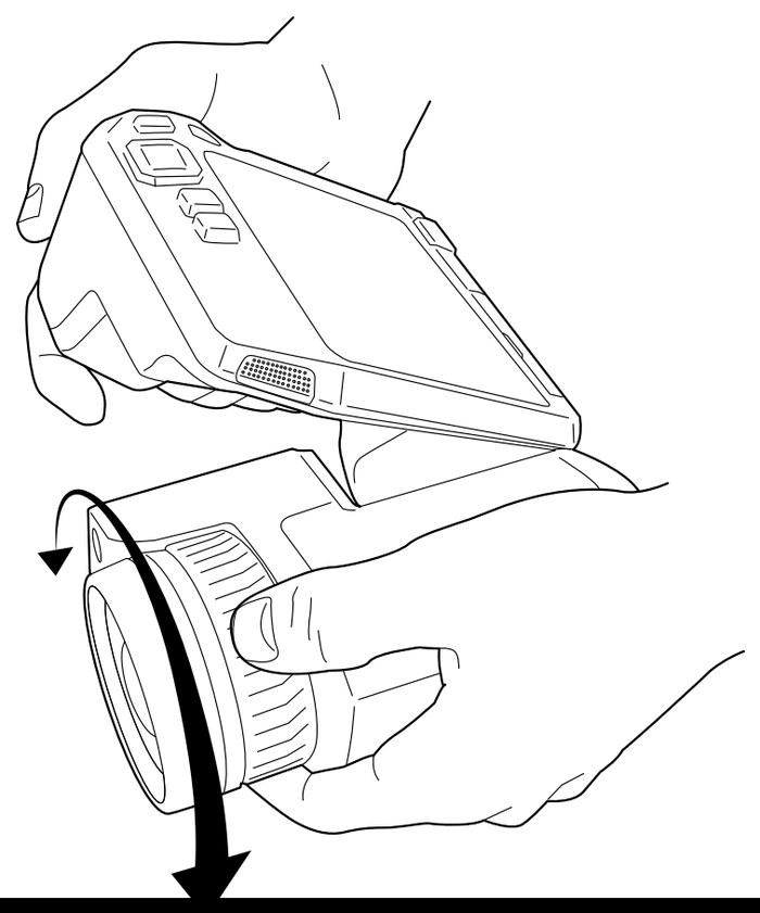 FLIR T5xx フォーカスリングを回してピントを調整する