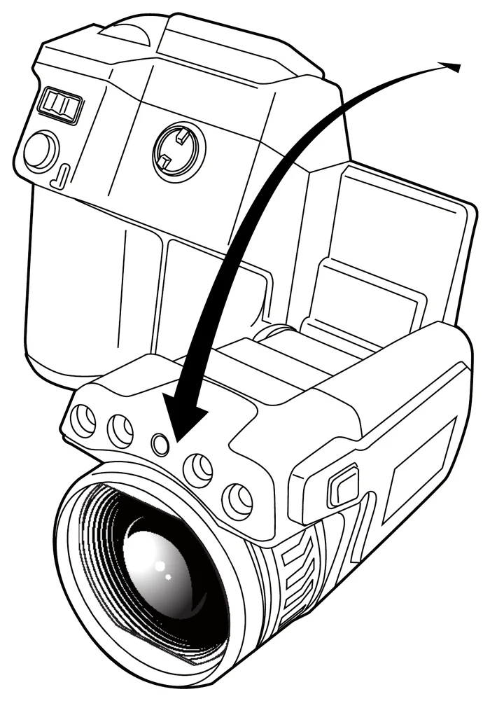 FLIR T640 レンズ部を上下に動かして角度を調整する