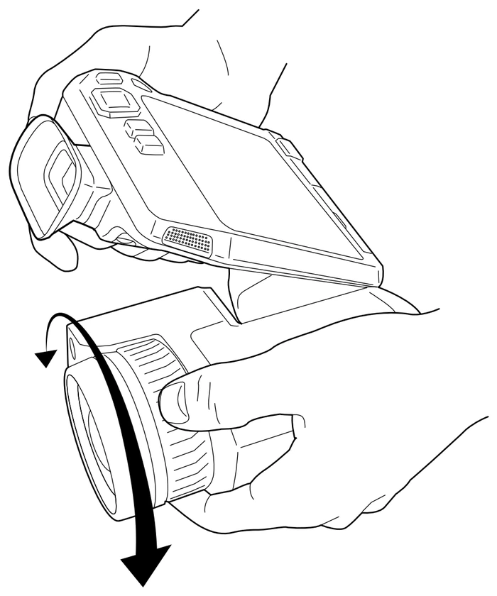 FLIR T8xx フォーカスリングを回してピントを調整する