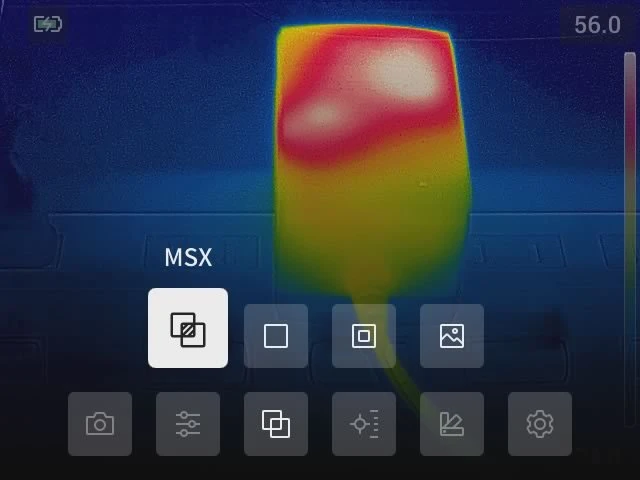 FLIR T8xx イメージモードのメニュー画面