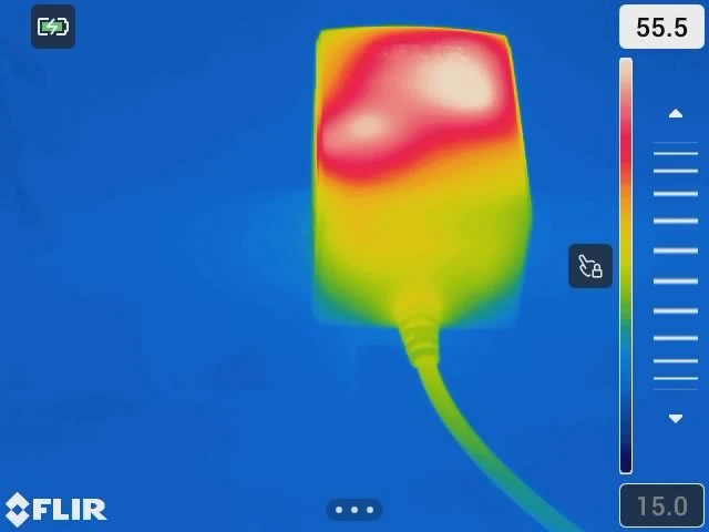 手動モードで温度スケールを調整した熱画像